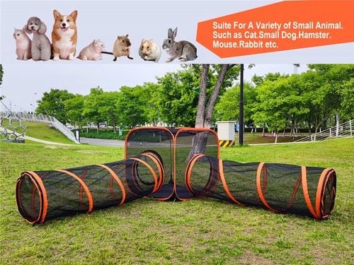 6 in1 Outdoor Portable Pet Cat Playpen Folding Play Tent Tunnel House Enclosures - Bild 9 von 34