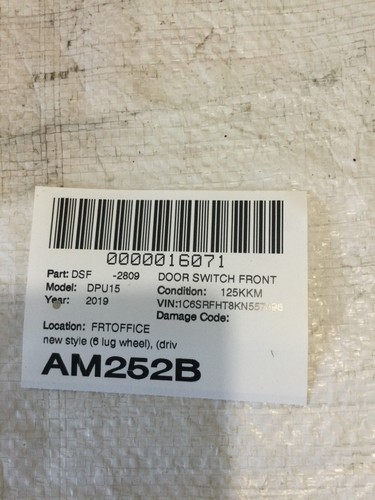 2019 RAM 1500 Front Left Driver Door Master Power Window Switch 68262252AC OEM - Picture 8 of 8