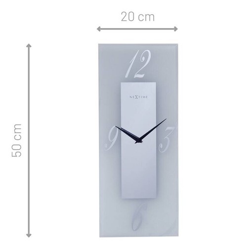 Elegant NeXtime's Dali Frosted Glass Silent Rectangular Wall Clock (8X20inches) - Picture 11 of 11