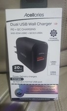 Dual Ports 20W PD USB C Wall Charger Fast Quick Charge QC 3.0 Power Adapter Lot