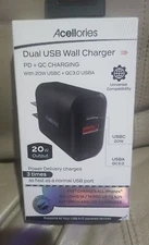  Dual Ports 20W PD USB C Wall Charger Fast Quick Charge QC 3.0 Power Adapter Lot