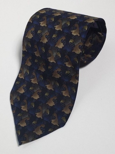 Jimmy V Corbata Para Hombre Prendas para el Cuello Sugar Ray Leonard Azul Marino Tostado Patrón Abstracto 2075 - Imagen 1 de 6