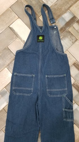 John Deere Boy Or Girl Overalls Sz 14 Blue Cotton Denim - Picture 8 of 10