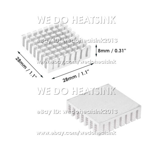 Dissipateur thermique radiateurs électroniques 28x28x8mm avec ou sans bande pour puce CPU GPU IC - Photo 3/31