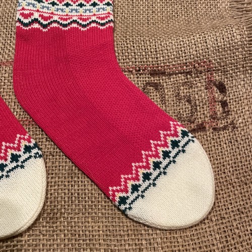 Vintage Lot 2 Matching 80s Christmas Knit Stockings Hallmark Country Geese 1986 - Picture 5 of 14