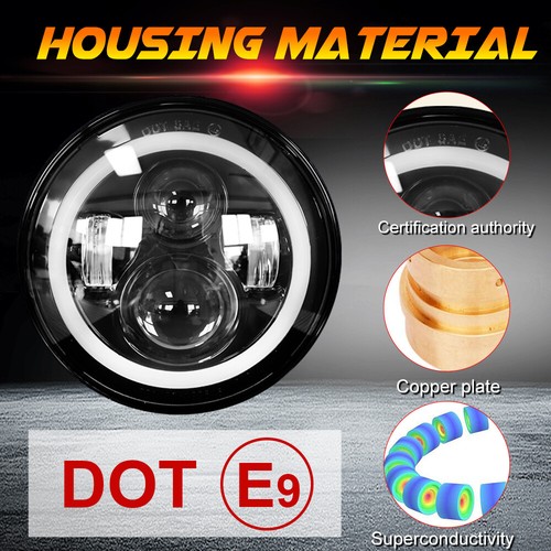 2x 7" Zoll Haupt LED Scheinwerfer Hi/lo Beam DRL E-Geprüft Für Jeep Wrangler - Bild 11 von 13