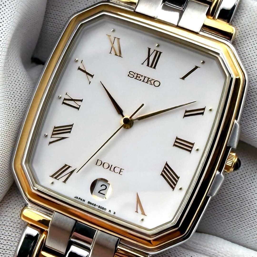 時計 90s Vintage Seiko Dolce 8N45-5040 SEIKO Dolce 8N45-5040 Roman Two-Tone Near Mint JAPAN - Gem