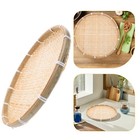 Bamboo Drying Basket: 35cm Perforated Herb Mushroom Drying Tray - Traditional