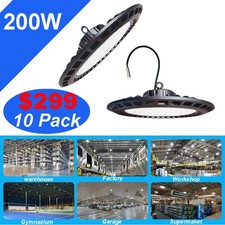10 Pack 200 Watts UFO Led High Bay Light 200W Commercial Garage Gym Shop Light