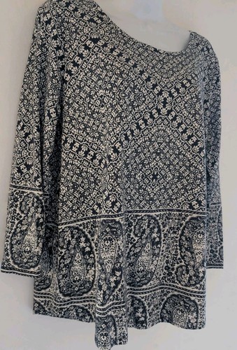 LUCKY BRAND Woman's Long Sleeve Pullover Blouse - Size L/G - Picture 2 of 4