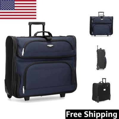 Amsterdam Business Rolling Garment Bag: Expandable, Navy, 46L - Travel Smart