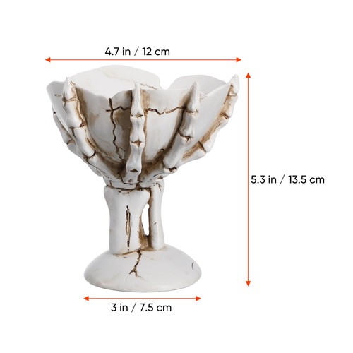 Halloween Candy Bowl - 1pc Skull Fruit Plate Spooky Skeleton Hand Treat Dish ... - Foto 2 di 9