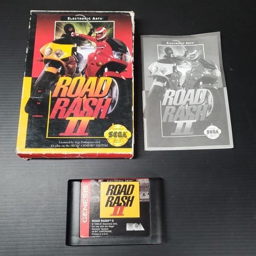 Road Rash II (Sega Genesis, 1992) CIB Authentic Cleaned And Tested  - Picture 1 of 4