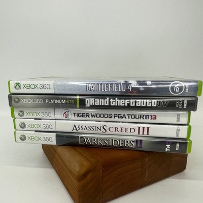 Xbox 360 Game LOT OF 5: Darksiders 2, Assn's Creed 3, Battlefield 4, Tiger, GTA4