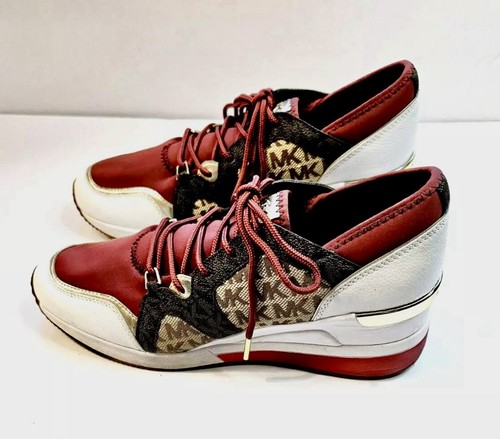 Michael Kors Liv Trainer MK Signature Wedge Sneakers Women's Size 10 EUC - Picture 2 of 12