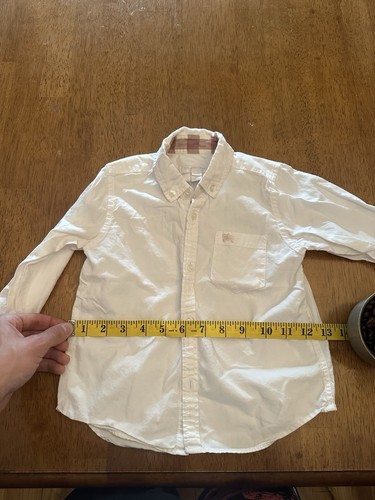 Burberry Children Long Sleeve Cream White Button Down Dress Shirt Size 4Y - Picture 8 of 10