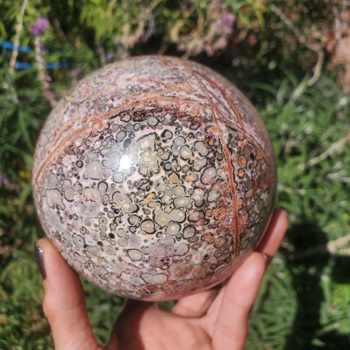 Leopard Jasper Crystal Sphere Red Yellow Grade A | 1550 Grams | 112 MM - Picture 6 of 10