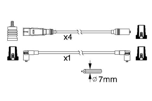 IGNITION CABLE KIT 0 986 356 338 FOR VW GOLF/II/Cabriolet/Van JETTA PASSAT/B2 - Picture 6 of 10