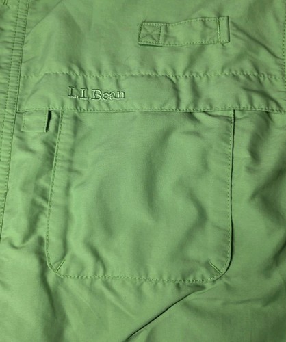 Camisa LL Bean Adulto Grande Alta Brillante Nylon Verde Ventilada Pesca Manga Corta - Imagen 3 de 8