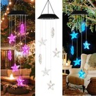 Solar Starfish Gift for Grandma Girls Colorful Solar Wind Chimes For Yard Decor