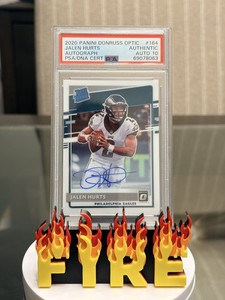 2020 Panini Optic - Jalen Hurts #164 Rated Rookie RC /150 - PSA On-Card Auto 10