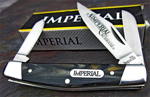 Schrade Imperial Red Brown Swirl Celluloid Medium Stockman Folding Pocket Knife - Picture 3 of 5