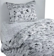 NWOT Ethan Allen Disney Mickey Mouse Comic Strip Black & White Twin Cotton Duvet