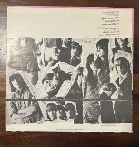 Jefferson Airplane Surrealistic Pillow Vinyl RCA Victor LP 1967 - Picture 2 of 4