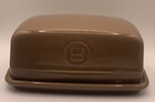 Emile Henry Warm Brown Butter Dish & Lid EH Logo Lg 6"x4" A+!