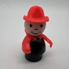 Vintage Fisher Price Little People Firefighter Black & Red Fast Shipping!
