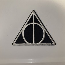 Harry Potter Inspired Deathly Hallows Black Triangle Embroidered Iron On Patch