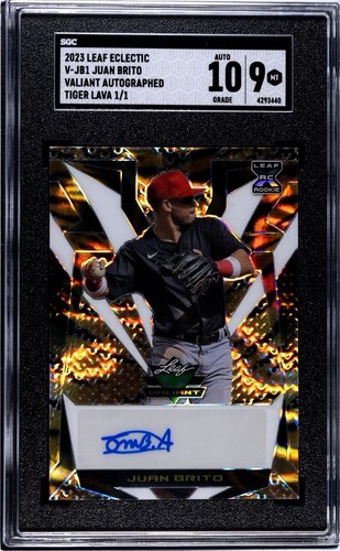 2023 Leaf Eclectic Juan Brito Valiant Autograph Tiger Lava 1/1! SGC 9/10 POP 1! - Picture 1 of 2