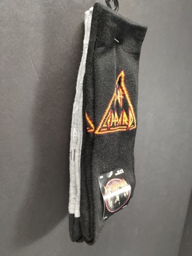 2 Pair Officially Licensed DEF LEPPARD Crew Length Socks 2018 Bludgean Riffola - Picture 2 of 11