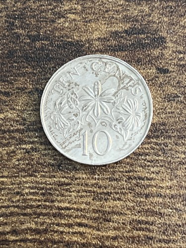 1989 Singapore 10 Ten Cents Actual Coin TB192* - Imagen 2 de 3