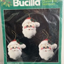 Vintage Bucilla Delightful SANTAS Ornaments Kit 82438  Sealed New