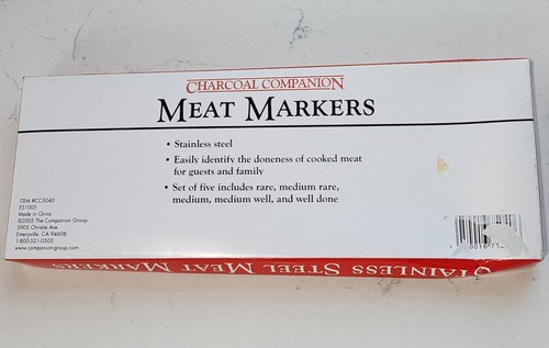 Vintage Set Of Five(5) Stainless Steel Meat Markers Charcoal Companion Set - Picture 6 of 7