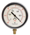 4" Oil Filled Pressure Gauge, SS Case, 1/4" NPT, Lower Mount, -30HG/0PSI