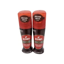 2PK Kiwi Premium Instant Polish Brown 2.5oz Ea. Revives & Protects Brown Leather