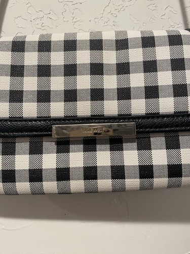 NINE WEST SNAP AND GO PICCOLA BORSA A TRACOLLA/PORTAFOGLIO A SCACCHI VINTAGE - Foto 3 di 12