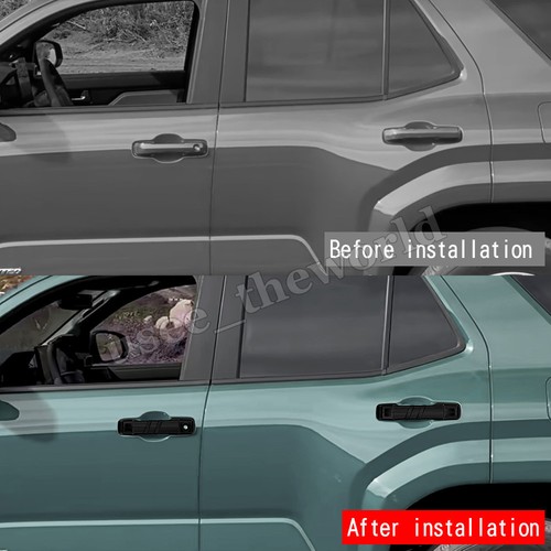 4PCS Matte Black Exterior Door Handle Cover Trim For Toyota 4Runner 2025 2026 - Picture 4 of 8