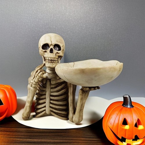Skull Storage Tray Halloween Candy Bowl Resin Skeleton Decorative Fruit I4I1 - Picture 9 of 12