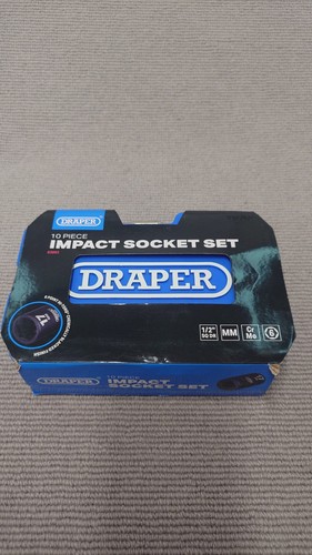 1x 10 Piece Draper 1/2" Square Drive Metric Impact Socket Set - Picture 1 of 3