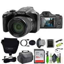 Minolta Pro Shot 20 MP HD Digital Camera with 67X Zoom, 1080P HD Video Bundle