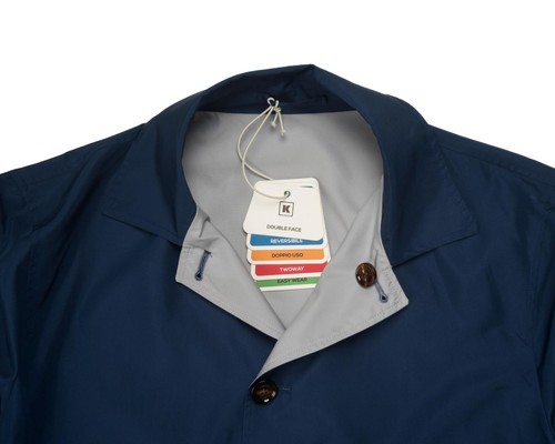 Blusa Kired by Kiton 'Gus' $3,695 Nueva con Etiquetas Chaqueta Reversible Azul Gris (56 IT) XXL - Imagen 4 de 8
