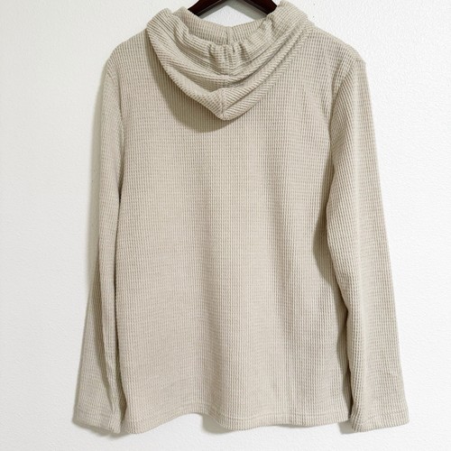 Sudadera con Capucha Rainforest Tejido Waffle Beige Talla M - Imagen 2 de 12