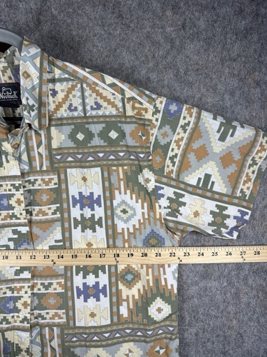 Vintage Woolrich Camp Hemd Kurzarm Aztec Southwest Print Gr. XL - Bild 4 von 6