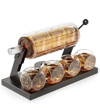 Luxury Whiskey Decanter Set with 4 Glasses, Slot Machine Gambler, Kollea Brand