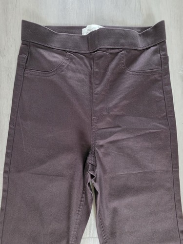 M&S size 6 long HIGH RISE JEGGINGS stretch denim CHOCOLATE BROWN jeans - Picture 3 of 16