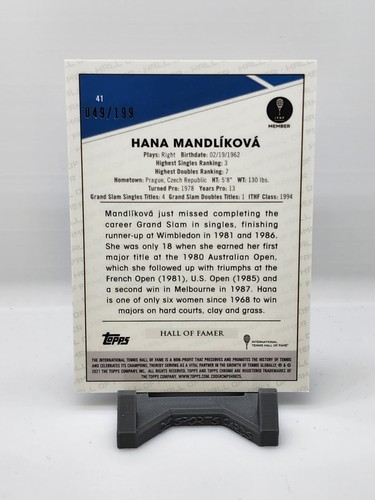 2021 Topps Chrome Tennis #41 Hana Mandlikova Purple Wave /199 - Bild 2 von 2