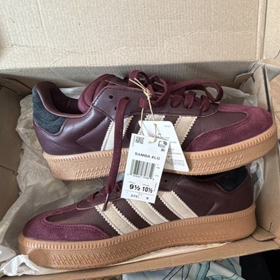 adidas Samba XLG JQ2388 Maroon Wonder Beige Gum Leather 2024 Men's Sneaker